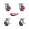 Service Caster Tool Box Caster Wheel Set 4'' Red Poly on Cast Iron Swivel Casters, 4PK TOOL-SCC-30CS420-PUB-RS-2-TLB-2 - alternate 3